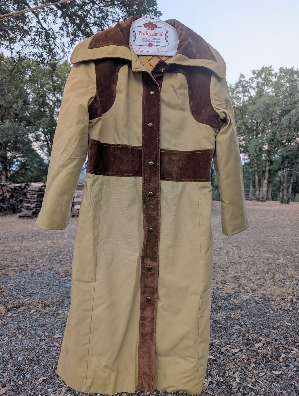 Rare Vintage 1970s Debutogs Coat With Suede Detailing